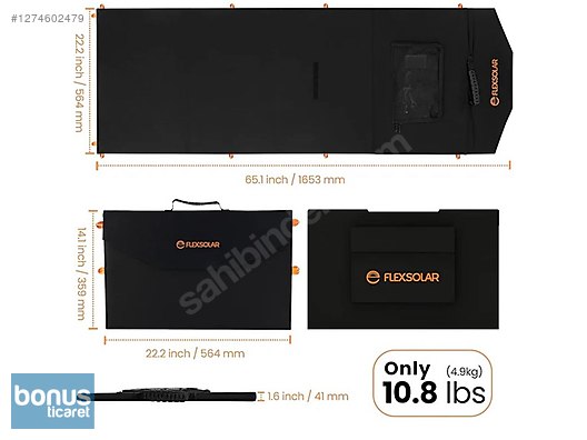 Güneş Enerjisi Sistemi - FLEXSOLAR C120 TAŞINABİLİR GÜNEŞ PANELİ 120W