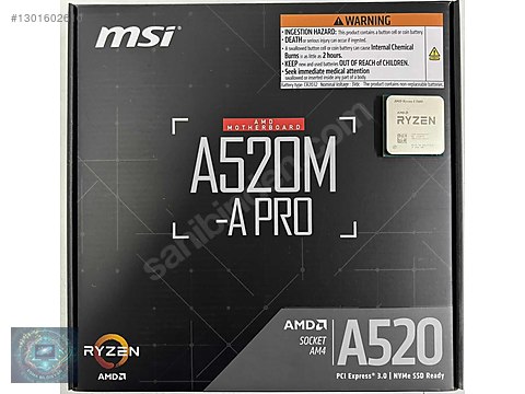SIFIR MSI A520M-A PRO ANAKART-RYZEN 5 5600 İŞLEMCİ SET sahibinden