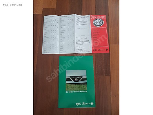 1983 Alfa Romeo Spider Katalog + Fiyat Listesi sahibinden.comda