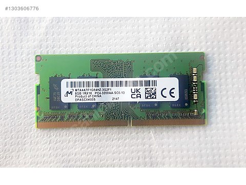 Micron 16GB(8X2) SODIMM DDR4 3200 PC4 1Rx16 MTA4ATF1G64HZ 260Pin