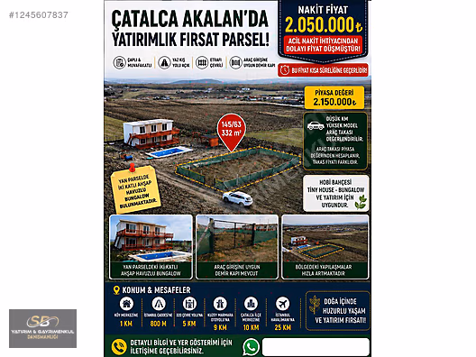Akalan Mah. Satılık 332 m² ACİL - Emsallerin Altında