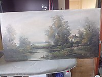 50,60 yıllık imzalı yağlı boya tablo 100cm,50cm