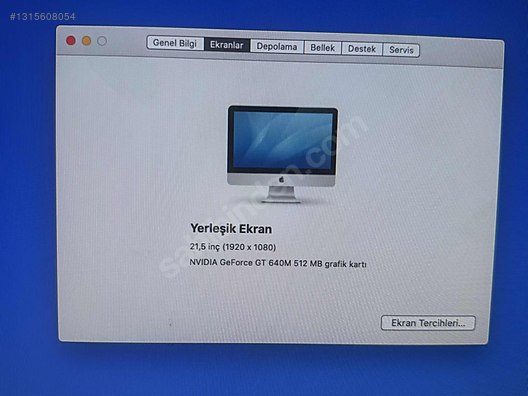 Apple / İMac 21.5-inch LATE 2012 sahibinden.comda - 1315608054