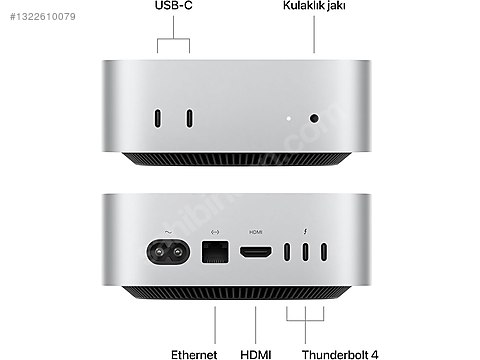 Apple / Mac mini M4, 16GB Birleşik Bellek,256GB SSD (20 Ay