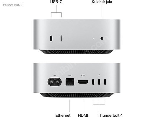 美品Apple Mac mini M4 16GBメモリ 256GB SSD保証残 Apple / Mac mini M4, 16GB Birleşik Bellek,256GB SSD (20 Ay