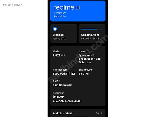 İkinci El ve Sıfır Alışveriş / Cep Telefonu & Aksesuar / Cep Telefonu / Realme / GT 2