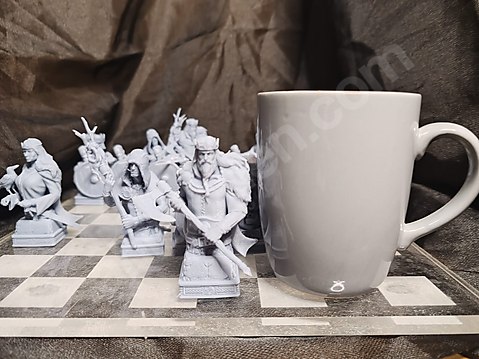 Viking Satranc Taşları - Sadece taşlar ULtra Detaylı