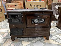 SIFIR.CAM KAPAKLI İÇİ TAM DÖKÜM KUZİNE FIRINLI SOBA. 80-60-40 CM