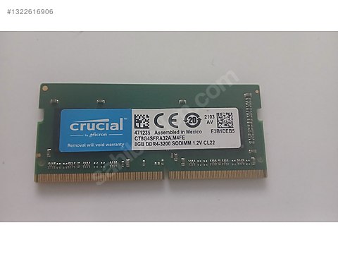 Crucial 8GB DDR4 3200MHz SODIMM Laptop RAM SORUNSUZ sahibinden