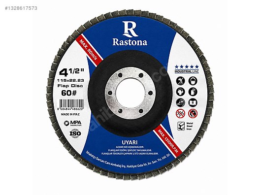 ゆら RASTONA FLAP DİSK ZIMPARA 115X22.23MM 60# 10 ADET - Sıfır Havalı