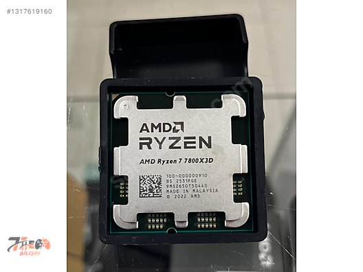 CPU AMD Ryzen 7 7800X3D AMD Ryzen 7 7800X3D 4.2GHz 96MB Önbellek 8 Çekirdek AM5 5nm Tray