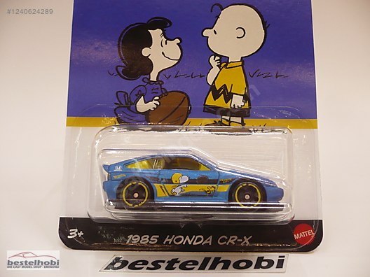 Hot Wheels Honda CR-X 1985 – édition Peanuts 75 Years 2025, Bleue, échelle 1:64, Réf. JCB82