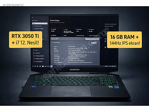 Intel Core i7 Monster Oyuncu Laptop - 1297625672