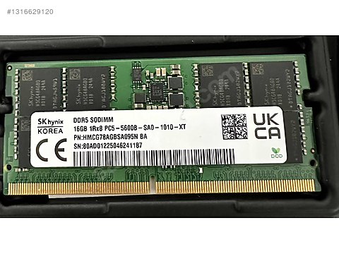 SK Hynix 32GB (2x16) DDR5 5600MHz SODIMM Laptop RAM sahibinden