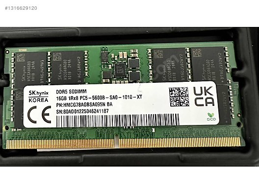 SK Hynix 32GB (2x16) DDR5 5600MHz SODIMM Laptop RAM sahibinden