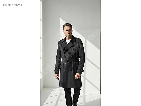 Orijinal Burberry London Siyah Trençkot XL Klasik Model - Burberry
