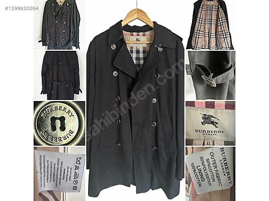 Orijinal Burberry London Siyah Trençkot XL Klasik Model - Burberry