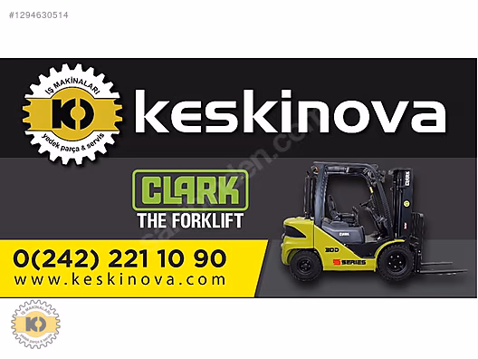 CLARK GTS30D DİZEL FORKLİFT 4800TRP ASANSÖR HYUNDAI EURO5 MOTOR