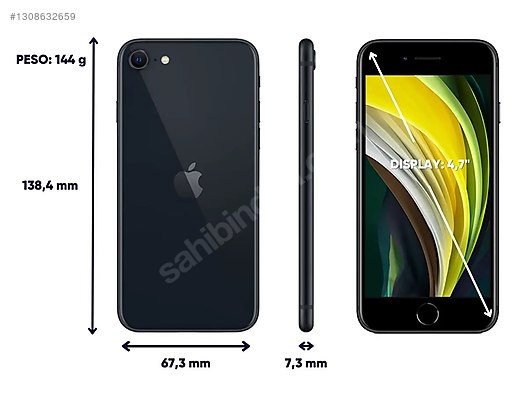 128 GB Siyah Apple iPhone SE (2. Nesil) Cep Telefonu - 1308632659