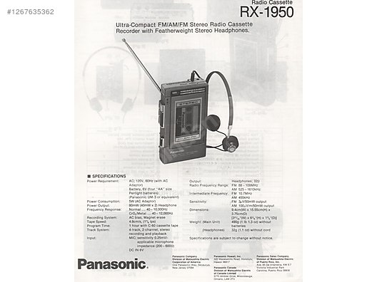 NATİONAL PANASONİC RADYO WALKMAN KLASİK 1979 JAPONYA ÜRETİMİ