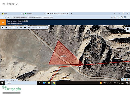 ORUÇOĞLU EMLAK'TAN KAHRAMANKAZAN'DA SATILIK FIRSAT ARSA #1113636424