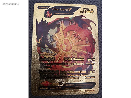 charizard v golden pokemon card 2020 Pokmon Gold Foil Fan Art BASIC HP 220 079/073* this piece serves as a premier focal point for any high Charizard V Pokemon Metal Gold