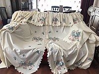 Elde Boyama Mutfak Perde Takımı