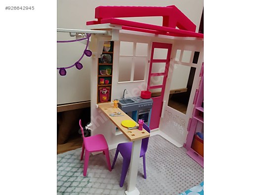 barbie cocuk barbi ev portatif bebek ruya evi esyali oyun seti at sahibinden com 926642945