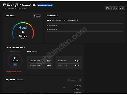 Samsung 860 QVO 1TB SSD Sağlık %90+ Sorunsuz SATA SSD 1 TB