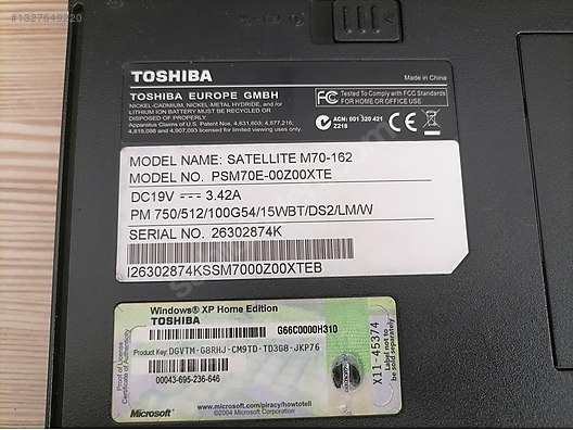 Toshiba / Toshiba Satellite M70-162 sahibinden.comda - 1327649220