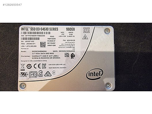 Intel SSD D3-S4510 Series 960GB Disk on sahibinden.com - 1282650547