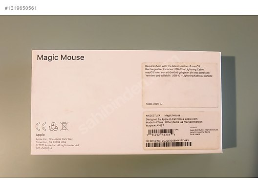 Apple Magic Mouse 2 (MK2E3TU/A) - Kutulu, Orijinal, Temiz