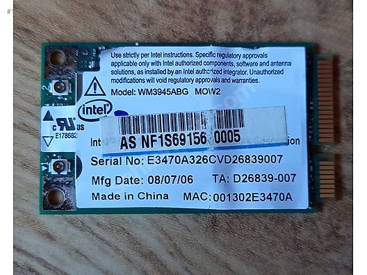 Intel 3945 WM3945ABG MOW2 Wireless WiFi Card - İlan ve alışverişte ilk adres sahibinden.com'da