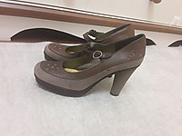 yaya hotiç Kahverengi Tokalı Platform Topuk Kadın Ayakkabı