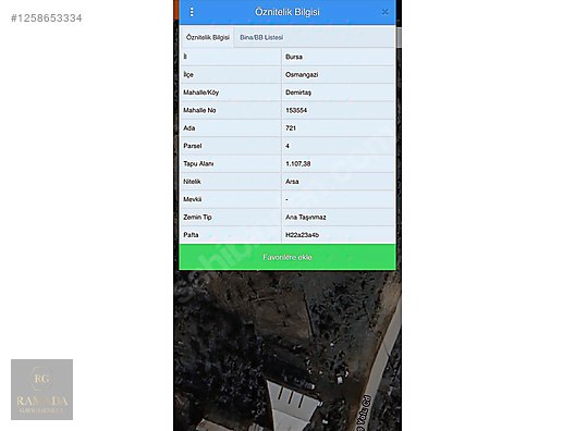 RG DEN DEMİRTAŞ BARBAROSTA SATILIK 1.107 M2 VİLLA İMARLI ARSA #1258653334
