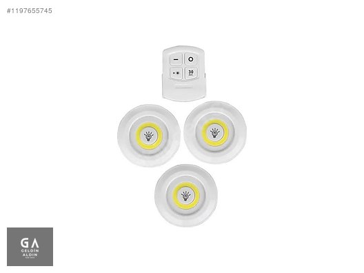 Uzaktan Kumandalı Yapışkanlı Kablosuz Pilli Led 3'lü Spot Lamba - Acil Aydınlatma & Işıldak ve Yapı Malzemeleri sahibinden.com'da