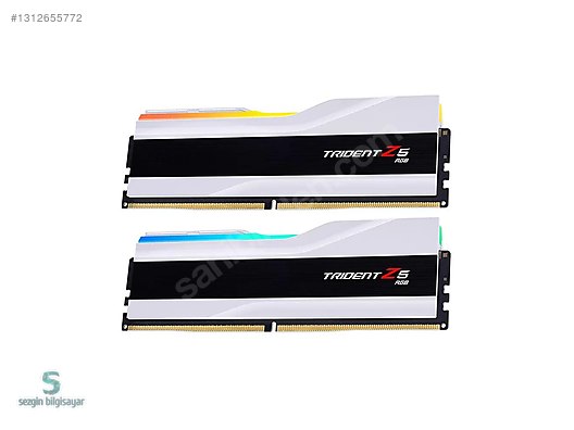 Gskill F5 64 GB (2x32) Trident Z5 RGB Beyaz 6400 MHz DDR5 SEZGİN