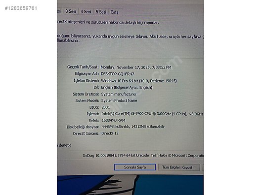 İkinci El ve Sıfır Alışveriş / Bilgisayar / Masaüstü / Modeller / Toplama