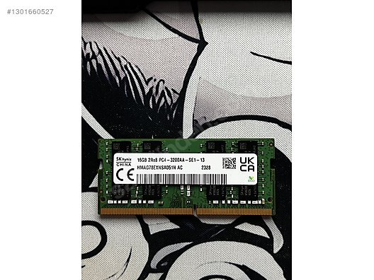 Sk Hynix 16gb 2Rx8 DDR4 3200AA ikinci el notebook ram on
