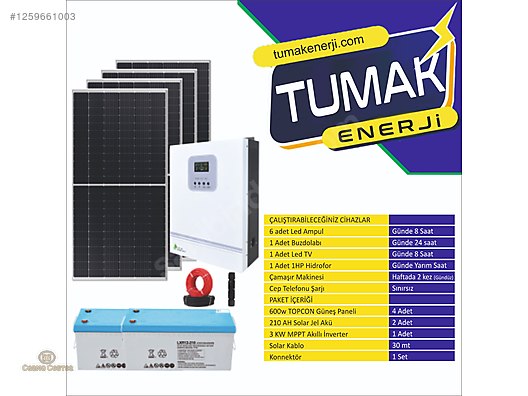 İkinci El ve Sıfır Alışveriş / Bahçe & Yapı Market / Yapı Malzemeleri / Isıtma / Güneş Enerjisi Sistemi
