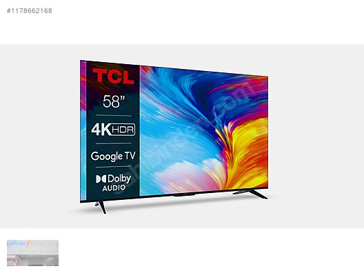 TCL 58P635 148 Cm Google Tv Uydu 4K Ultra Hd Ses komut Led Tv