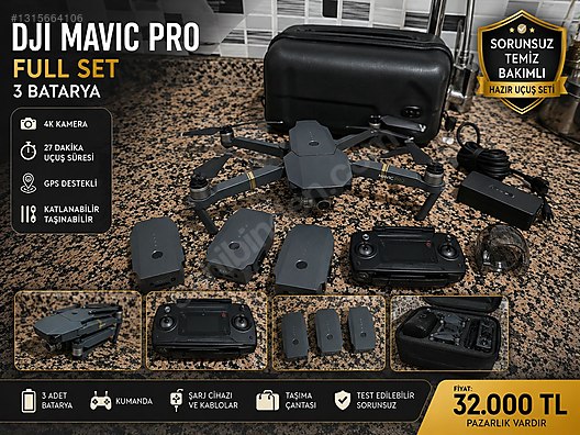 【値下げ】MAVIC PRO セット DJI Mavic Pro Full Set 3 Batarya Sorunsuz DJI Mavic Pro Fly More
