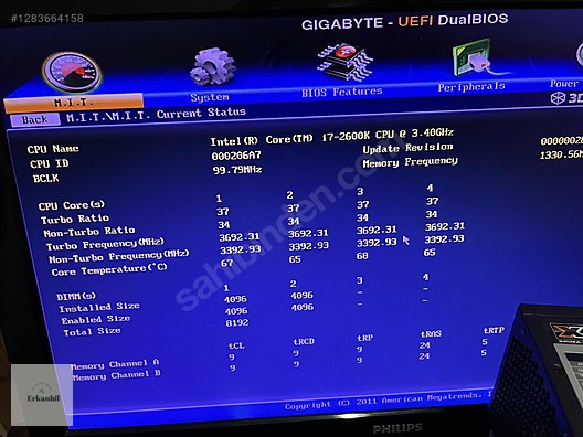 GİGABYTE GA-Z77-DS3H 1155P DDR3 MSATA ANAKART - Anakart ve Tüm Masaüstü Bilgisayar Parçaları sahibinden.com'da