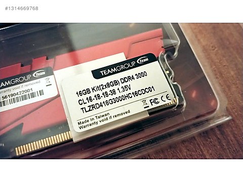 Team T-Force Vulcan Z 2x8gb DDR4 3000 CL38 sahibinden.comda
