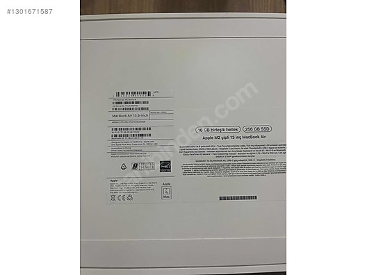 Apple Macbook / SIFIR Apple MacBook Air M2 13 16GB 256GB Jelatinli