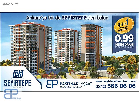 eryaman seyirtepe baspinarda 4 1 1 satilik daireler satilik daire ilanlari sahibinden com da 974674173