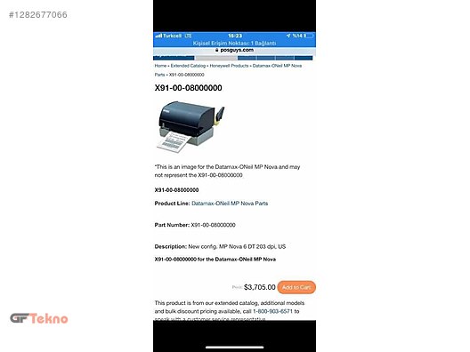 Datamax Mp Nova 6 TT MARK II Oneil Termal Barcod Etiket Yazıcı - Barkod Cihazı & El Terminali ilanları sahibinden.com'da