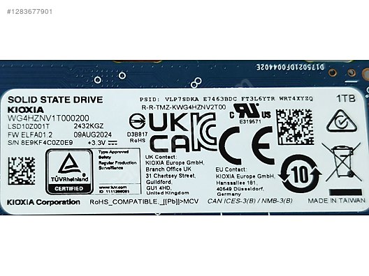 KIOXIA 1TB Exceria Plus G3 M.2 SSD (5000MB okuma 3900mb yazma - Alışveriş :: Sıfır, İkinci El Ürünlerle sahibinden.com'da