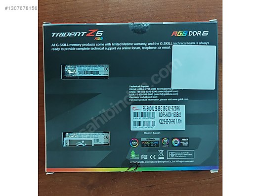 GSKILL TRIDENT Z5 RGB 2X16 32GB DDR5 6000MHZ CL 28 sahibinden