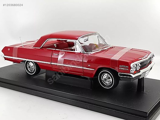 YENİ İTHALAT 1.18 ÖLÇEK WELLY LİSANSLI 1963 CHEVROLET İMPALA on